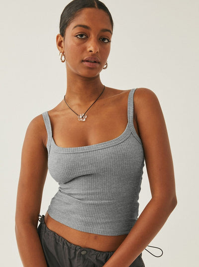 Anke | Casual Ribbed Tank Top with Round Neck Dame Top