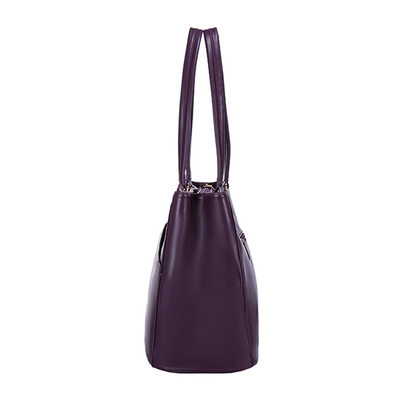 Elegant Borsa Tote i Lilla Læder – Laptop Taske