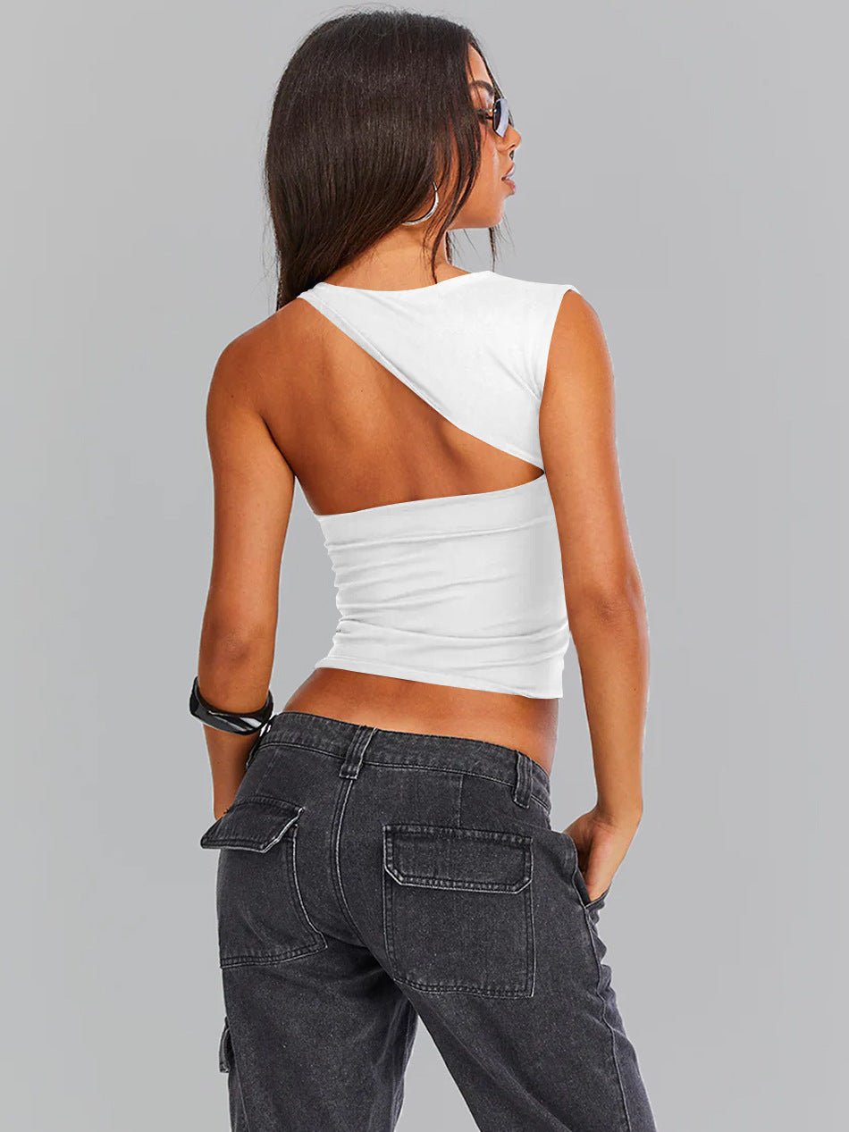 Sybille | Elegant En-Skulder Crop Top til Alle Anledninger Dame